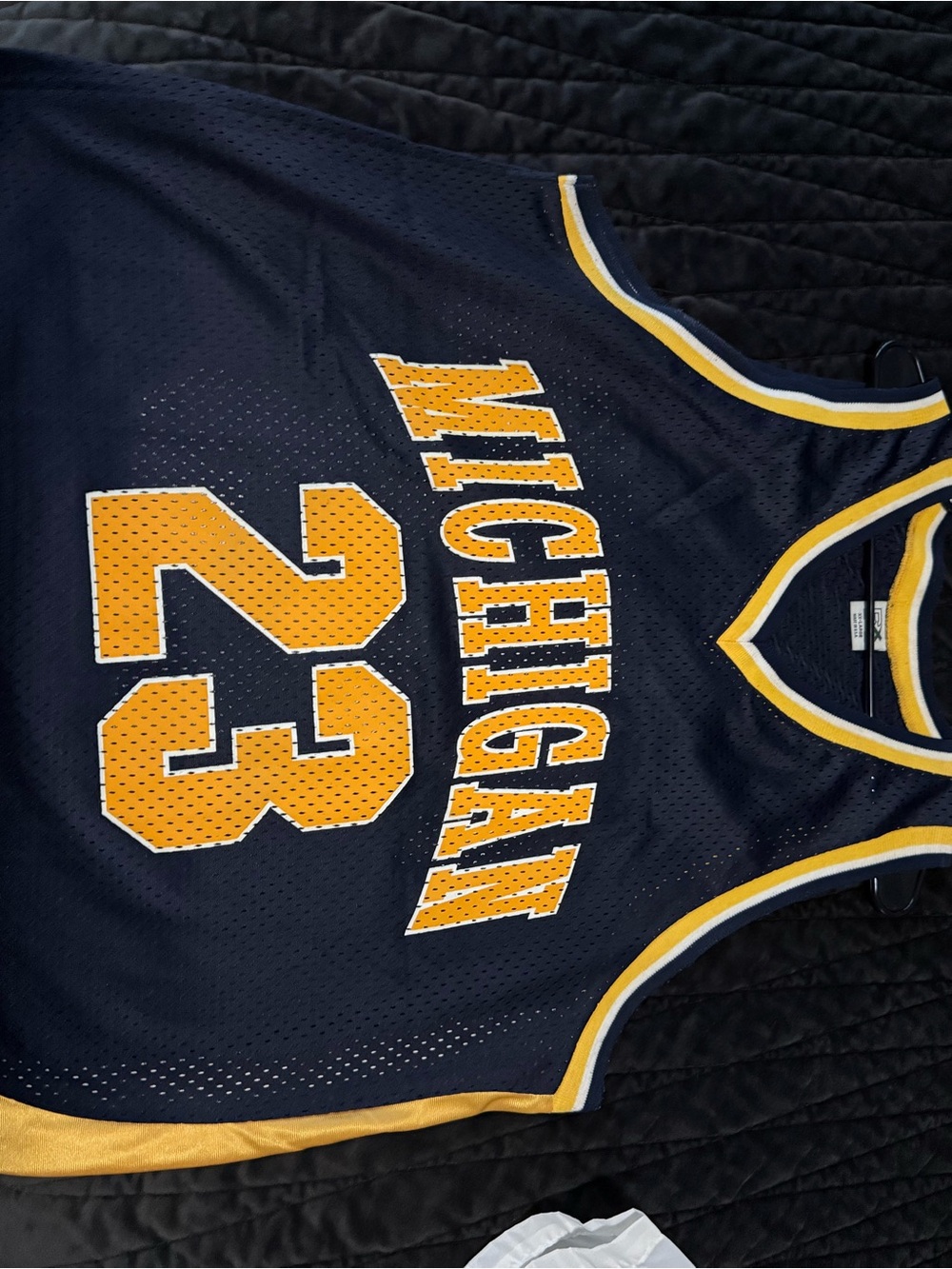 Wolverine Navy and Maize Basketball Jersey XXL